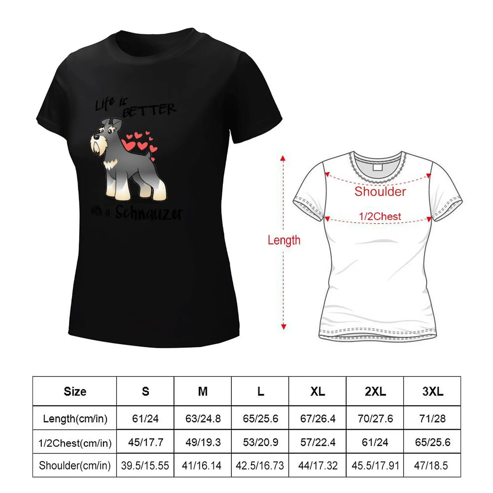 Life's better with a Schnauzer T-Shirt oversized cute clothes summer top ariat shirts for Women image 6