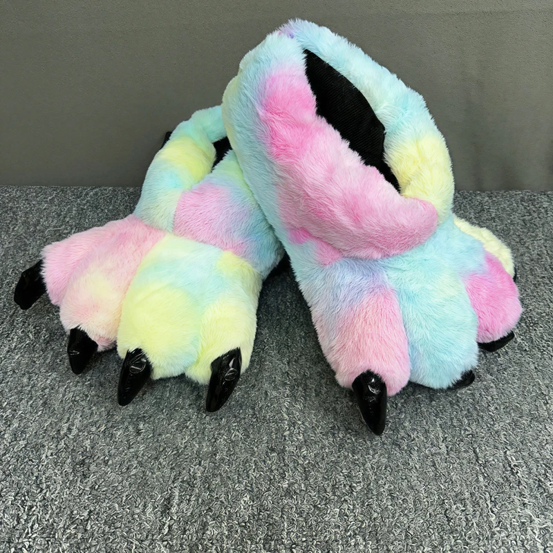 

Плюшевый костюм для косплея на Хэллоуин, пушистая обувь с лапами животных, обувь для девочек, кошачья лапа, милый плюшевый меховой костюм, носки с животными, рождественский подарок