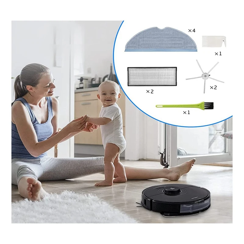 قطع غيار للمكنسة الكهربائية Roborock ، فرشاة جانبية ، مرشح HEPA ، وسادات الممسحة ، ممسحة ، متوافقة لـ S7 ، T7S ، الملحقات