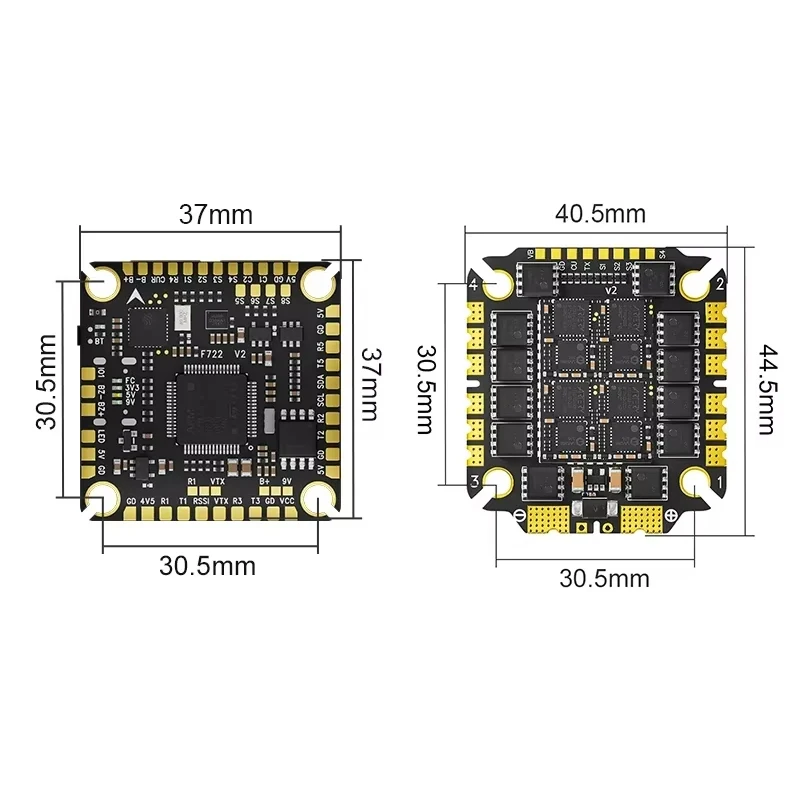 

Aocoda-RC F765S V2 Stack with F722 V2 Flight Controller ESC 65A Electronic Speed Controller 30x30mm for FPV Racing Drone DIY Par