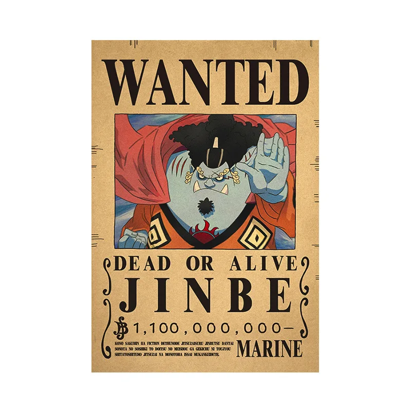 Affiche de décoration murale vintage, One Piece Gear 5, Luffy 3 Millions Bounty Wanted, Intérieur as peuvAction Figure, Man Anime Toy Gift