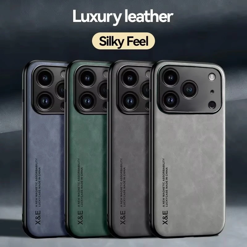 Funda de cuero de lujo para iPhone 17 16 15 14 11 13 12 Pro Max 17 Air 16e 13 Mini, resistente a golpes, compatible con iPhone 15 14 16 Plus 3