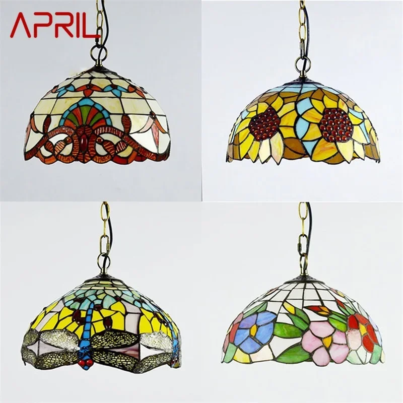 

APRIL Tiffany Pendant Light LED Lamp Modern Creative Fixtures For Home Dining Room Decoration