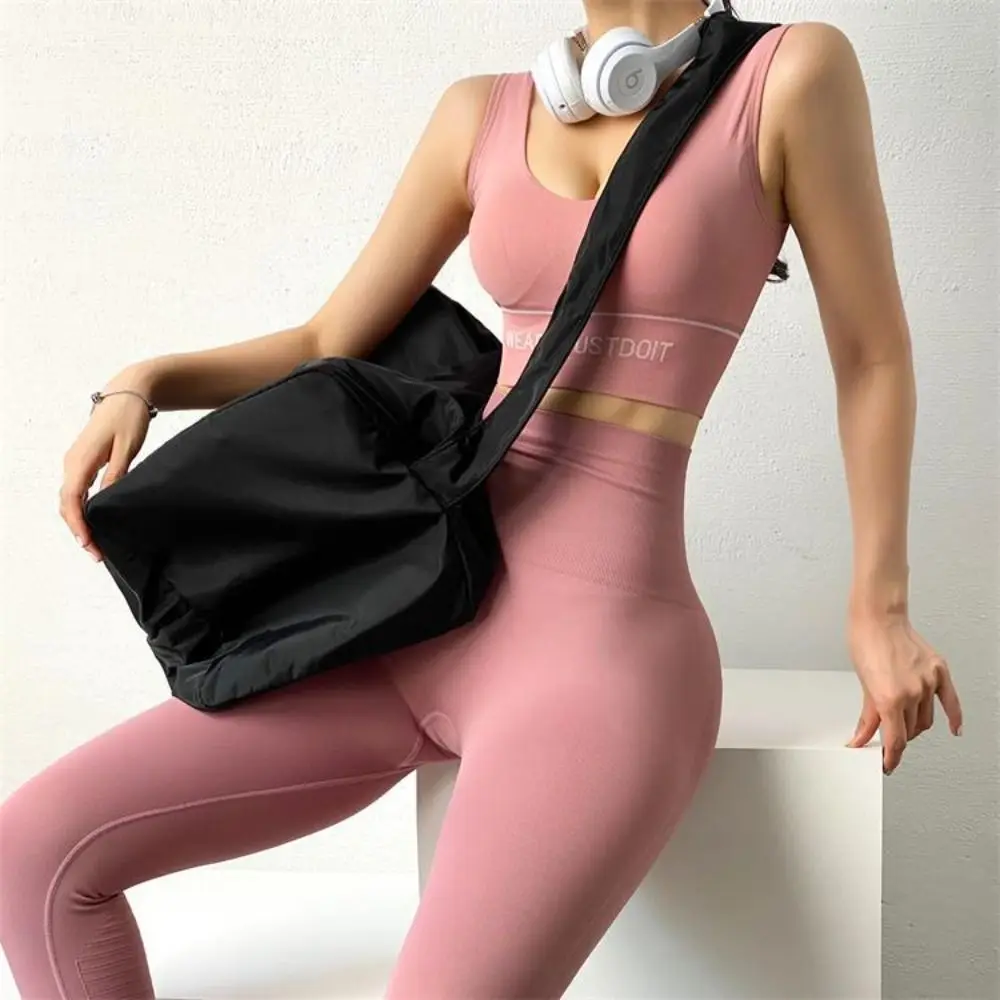 

Nylon Yoga Training Bag Large Capacity Solid Color Sports Fitness Bags Portable Waterproof Travel Tote Bag Gym Yoga