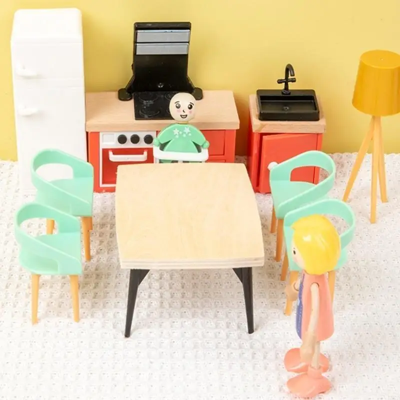 F62d 40pcs Miniaturpuppenhausmöbel Set 1:12 Dollhouse Kitchen 1 12 Skala