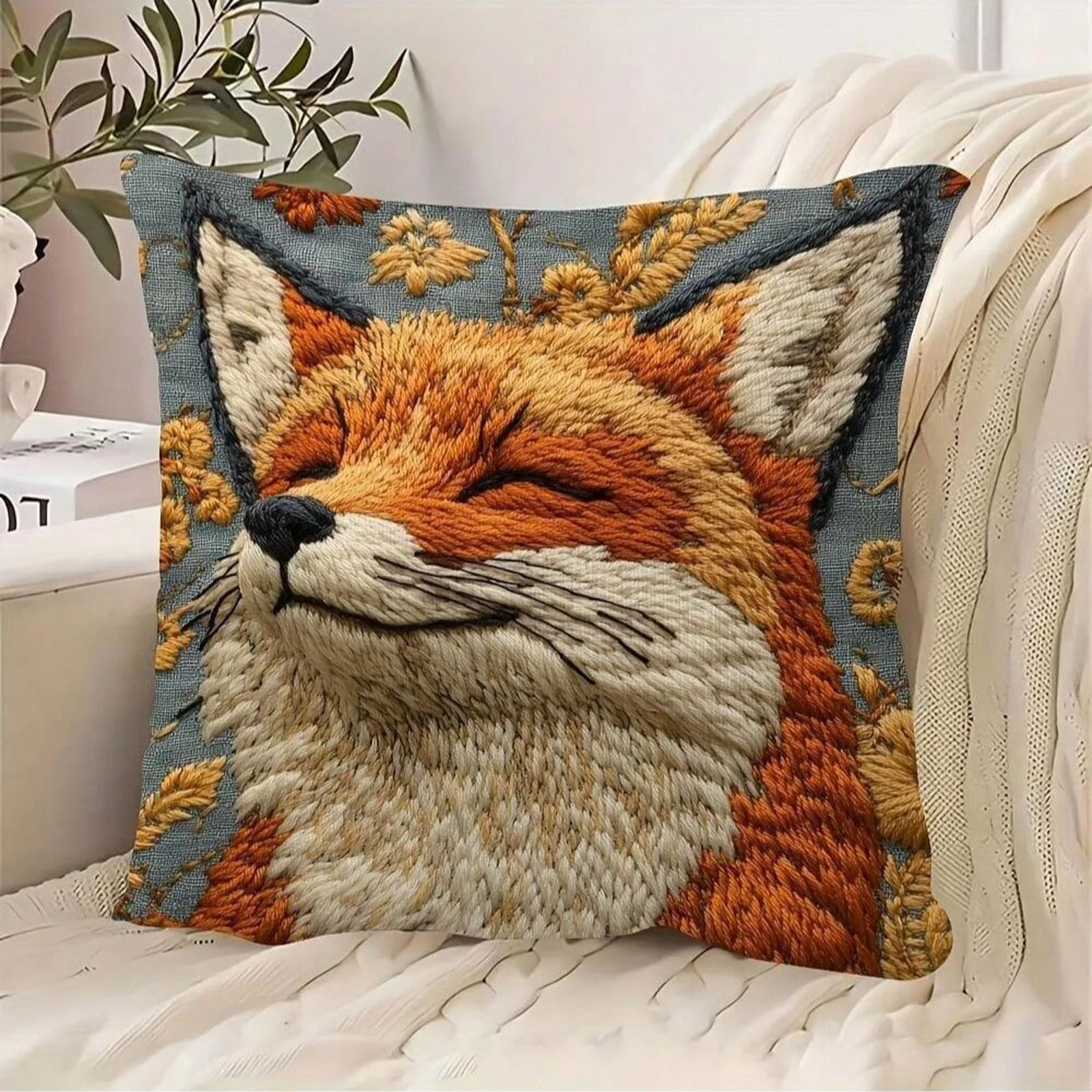 1PCS New Super Soft Pillowcase 2D Pattern Cute Animals Pillow Case Simulated Embroidery 45x45 Cushion Cover Home Decor 2026