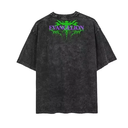 Neon Genesis Evangelion Japan Anime EVA Shinji Ikari Men's and Women's T-Shirt Cotton Washed Old Retro Y2K Harajuku Short Sleeve