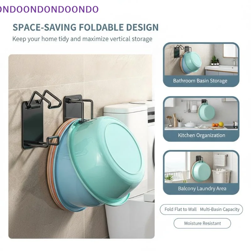 Self Adhesive Wall Mounted Washbasin Hook 1Pcs Durable Basin Storage Rack for Kitchen Bathroom Household Organization Use