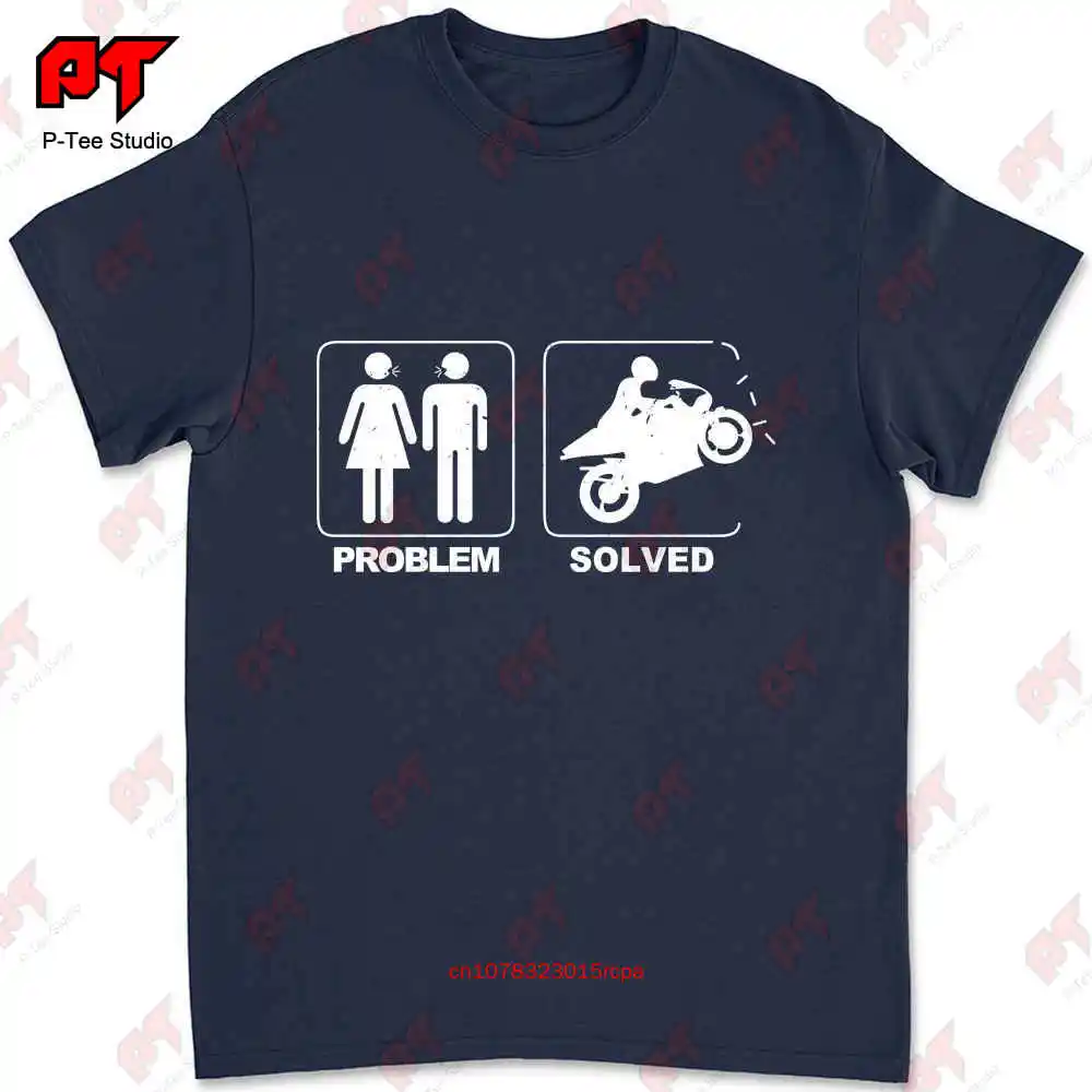 Problem Solved Motorcycle Biker Motorcyclist Wife Divorce T-shirt 8X2W