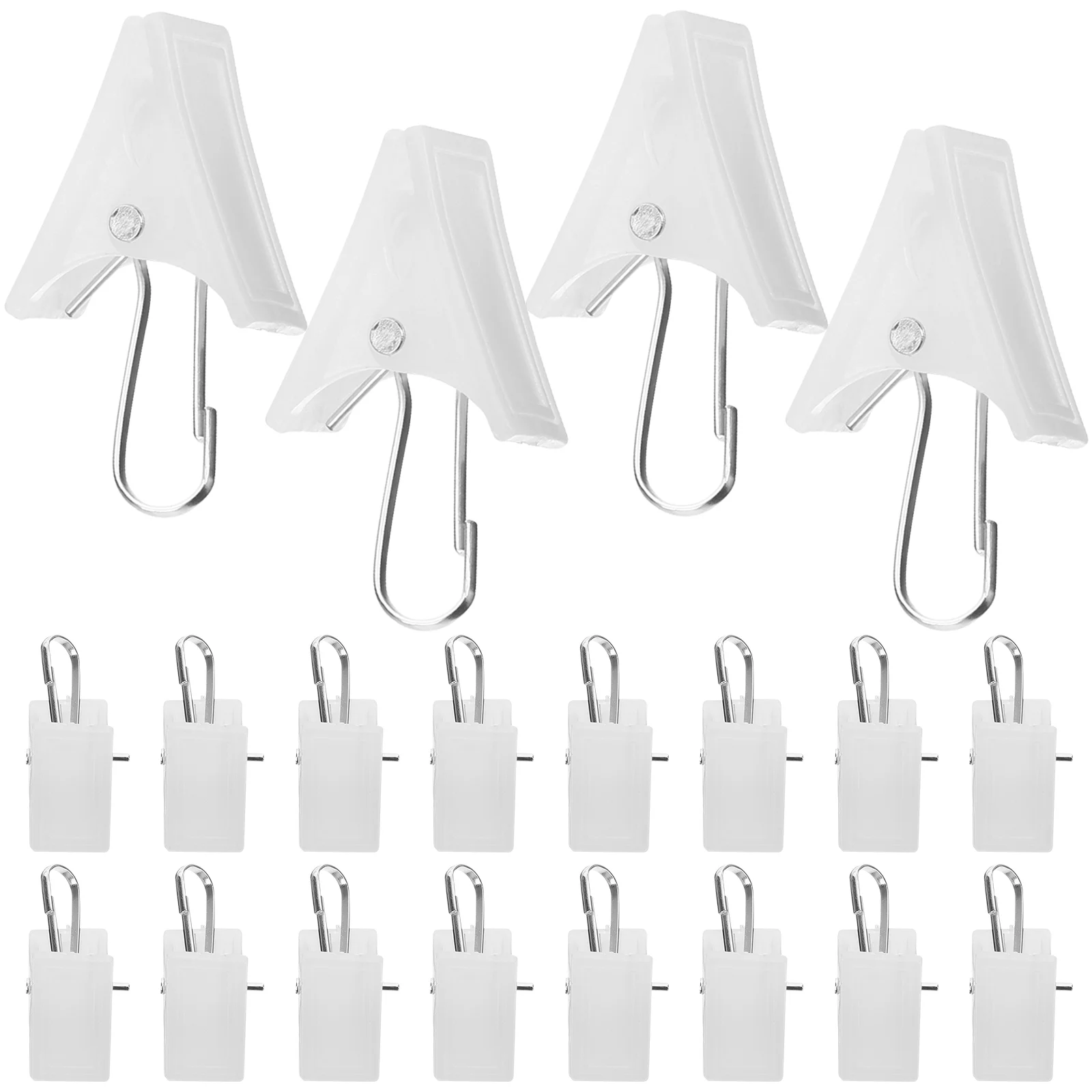 Curtain Clips for Drapes Plastic White Sheer Curtains Hanging Rings Hook Display Man