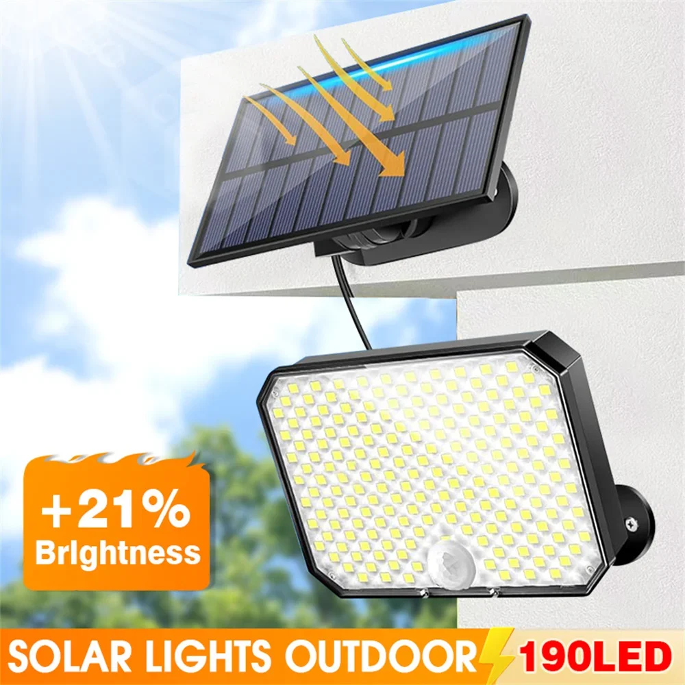 

Nice Outdoor LED Solar Light 3 Modes Motion Sensor Flood Lamp IP65 Waterproof Security Lights With Remote For Garage Wall Light