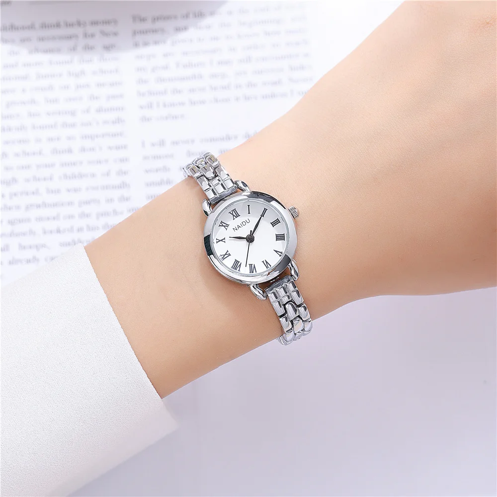 trendy small dial quartz women lady bracelet steel watch