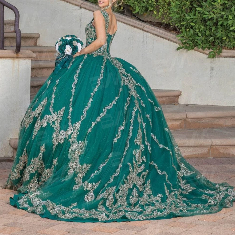 Sleeveless Sweetheart Neck Ballgown Quinceanera Dress 2023 Green Cocktail Dresses Vestidos De Baile Vestidos De 15 Quinceañera