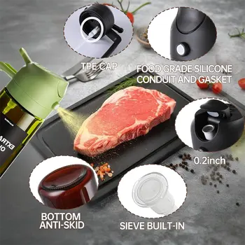 470ml Oil Sprayer for Cooking, 2-in-1 Glass Spray Bottle 4