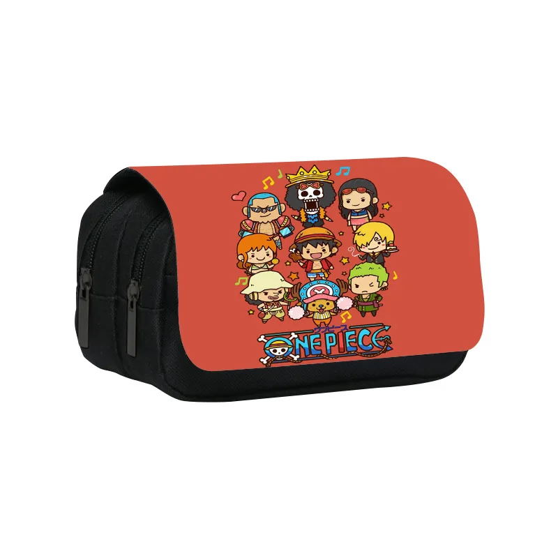 Cartoon One Piece Luffy Zoro Ace Chopper Pen Bag Student Pencil Case Teenage Boys Girls Kids School Stationery Case