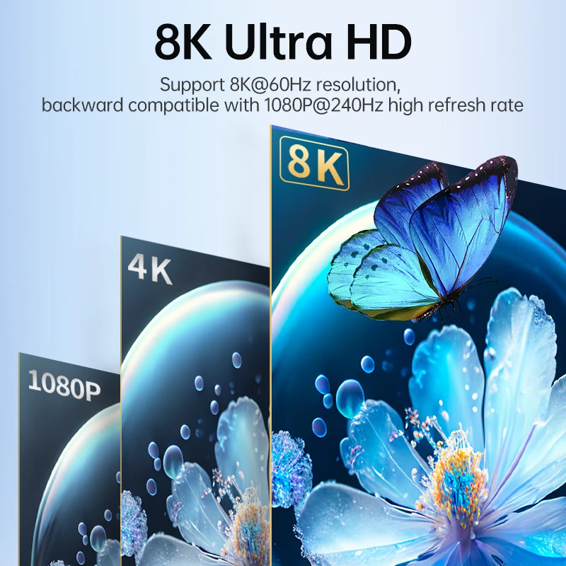 Conmutador DisplayPort 8K 3 en 1 salida bidireccional DP 1,4 divisor 8K @ 60Hz 4K @ 144Hz 48Gbps Display Port convertidor adaptador Hub