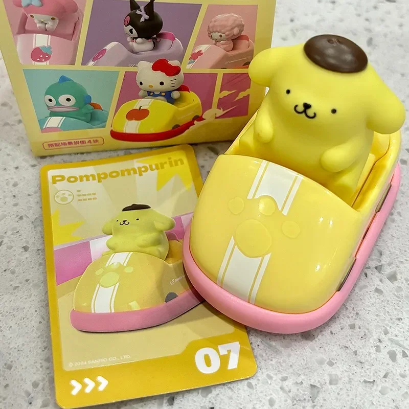 Sanrio-juguetes de caja ciega de la serie de coches de parachoques familiar, caja misteriosa de Anime, caja de juguetes, movabilidad, Kuromi, My Melody, Cinnamorol, pompurin, regalos