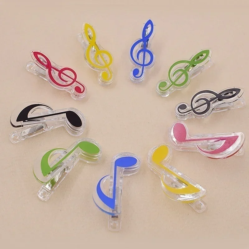 3Pcs/set Book Paper Sheet Clips Steel Spring Score Funny Mini Music Folder Clips Decorative Paper Musical Notation Clip