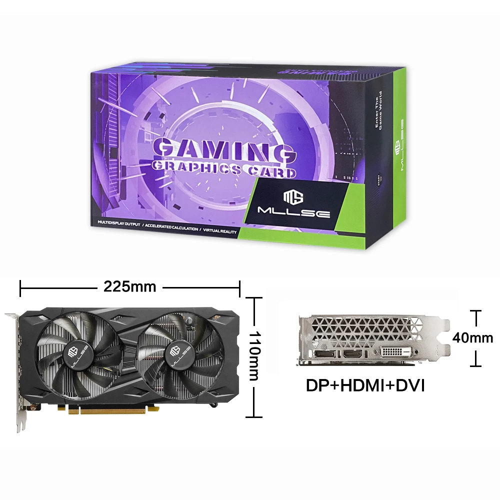 Placa gráfica mllse gtx 1660 super 6gb gddr6 192 bits pci-e 3.0x16 8pin nvidia gpu gtx 1660super placa de vídeo para jogos placa de vide