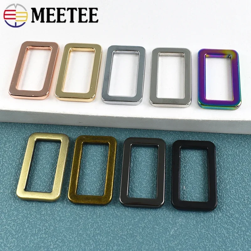 5-30Pcs 25mm Bag Buckle Metal Rings Webbing Belt Adjustable Buckles Backpack Square D Ring Loop Dog Collar Hardware Accessories