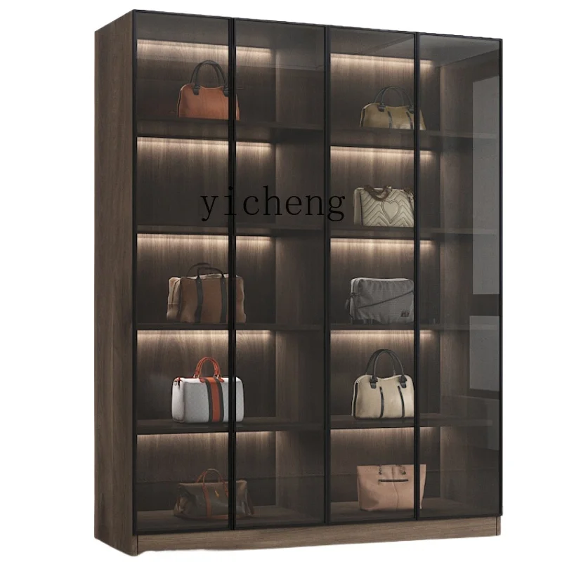 XL Storage Cabinet Glass Door Display Cabinet Household Transparent Display Stand Showcase Glass