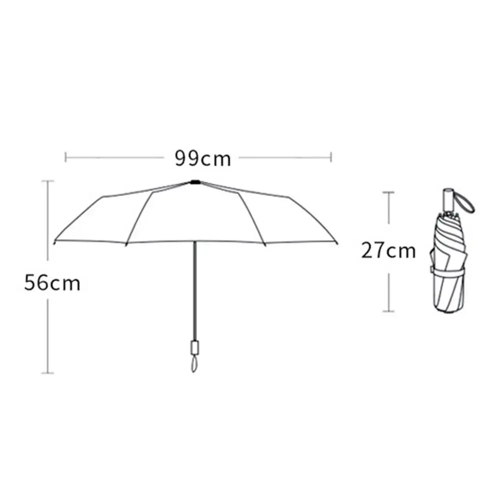 Glue Folding Umbrella Women\'s Sunny and Rainy Dual-use High-value Durable Sunscreen Umbrella Ins Color