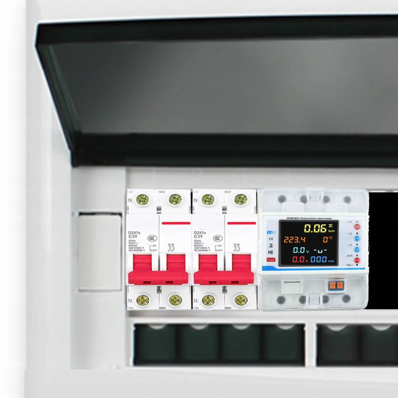 Analyzer Smart Home Device Rated Voltage AC380V Smart Energy Monitoring DIN-Rail Mounted Overcurrent Protection