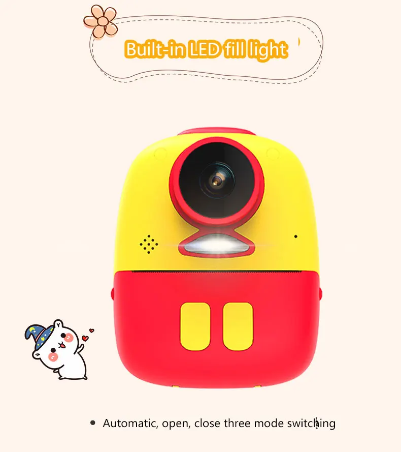 Children Camera Mini Polaroid Digital Camera Toy Photo Printing Set Small SLR Camera Children's Gift with Printing Paper