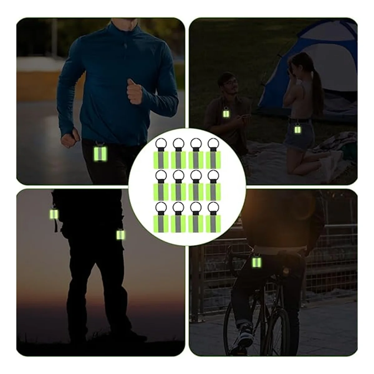 

【Buy&It$Now】12Pcs Reflective Keychain, High Visibility Reflective Tags Reflective Pendants for Backpack Purse Dog Collar