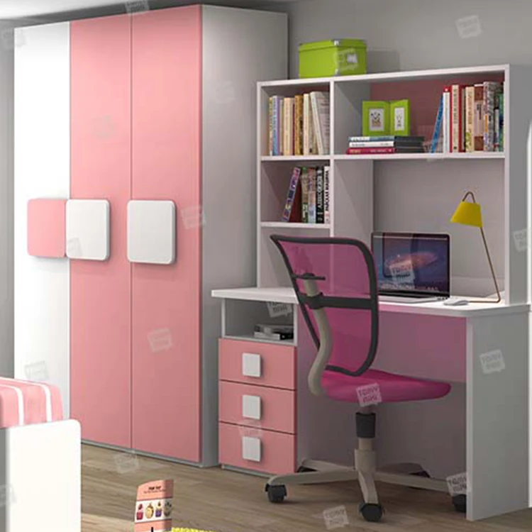 고품질 가족용 어린이 공부 책상, 대용량 책장 포함