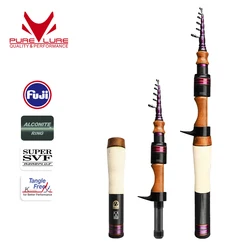 PURELURE 1.50m XUL BFS Telescopic Rod 5ft Travel Rod Trout Spinning Casting Solid Tip Carbon Fishing Rod Small Bait Perch Rod
