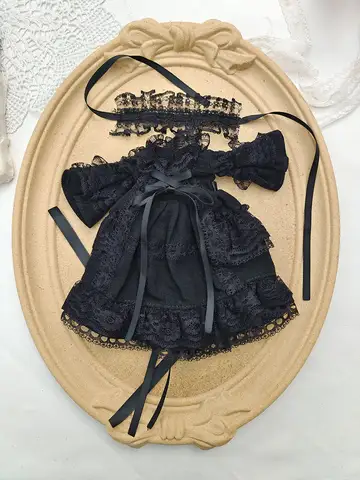 blythe doll dress Vintage lace dark black dress 28-30cm OB22 OB24 AZONE Blyth doll accessories blythe doll clothes dress