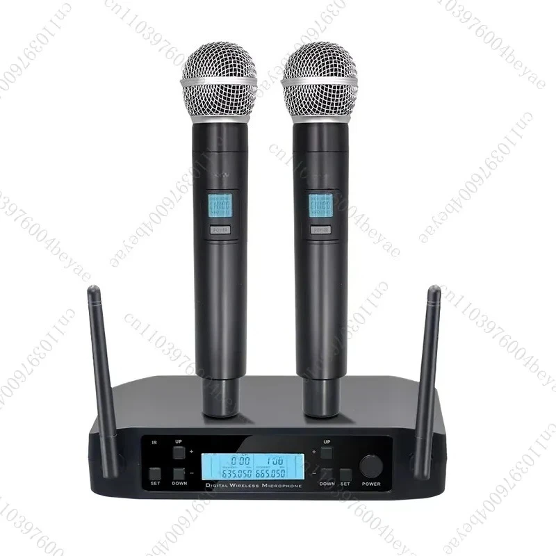 Professional Stage Performance  Microphone System 2-Channel Handheld Dynamic Headphones Portable Style