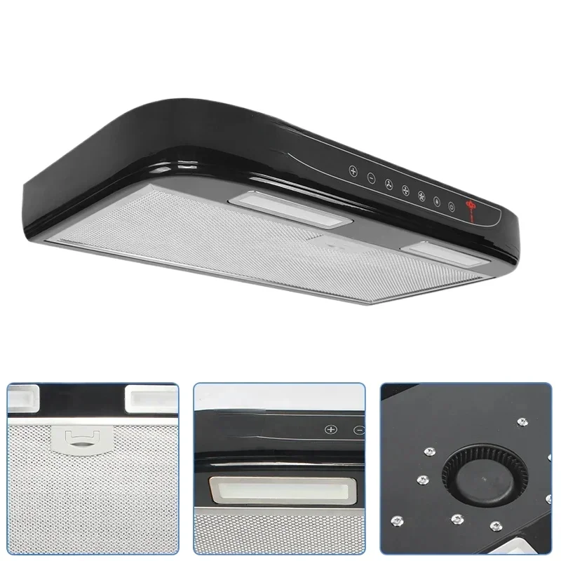 Vehicle Range Hood 12V Car Kitchen   Touch Switch & Key Type With Led Light Removable For Cleaning Camper Caravan