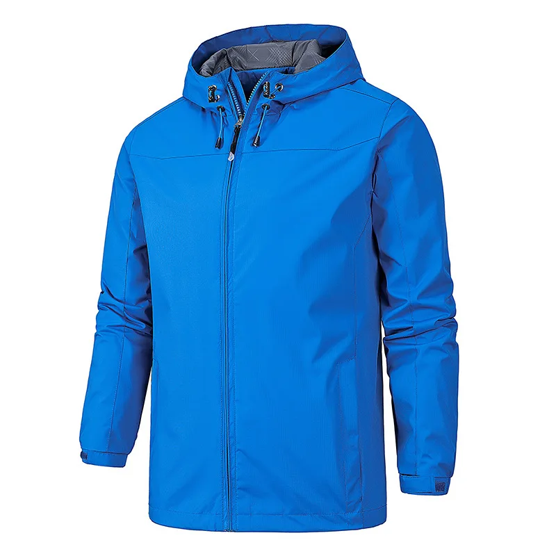 Men Outerdoor Quick-Drying Jacket Solid Color Climbing Fishing Hooded Coats Hiking Cycling Windbreak Autumn Jacket for Man