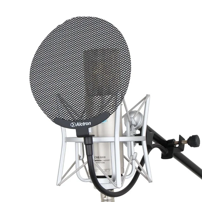 Alctron MA019B All Metal Mesh Pop Filter Protect Microphone From Spray Of Moisture High Quality Mesh Cover Flexible Gooseneck