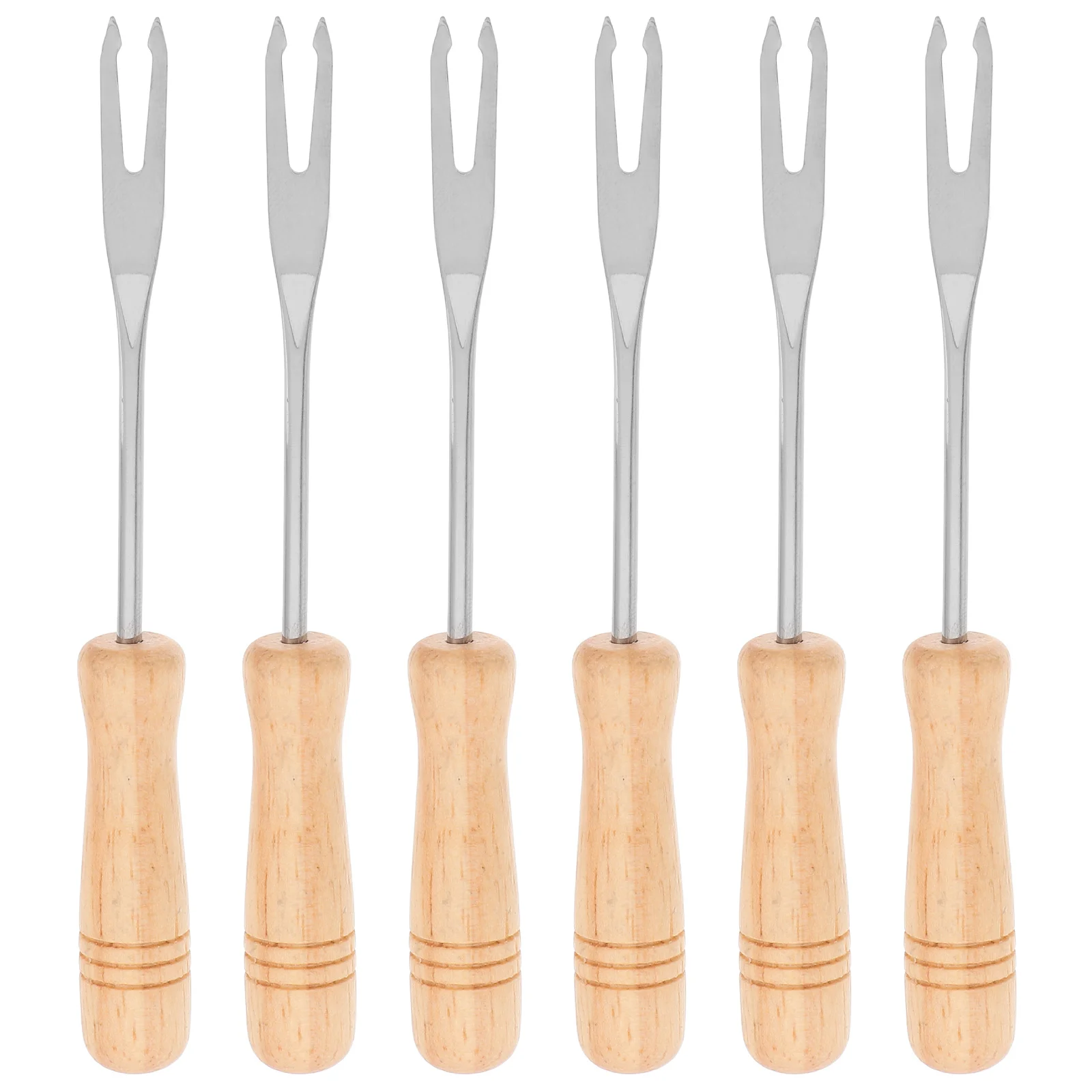 

6pcs Stirring Forks Chocolate Fondue Cheese Appetizer Dipping Tool Set Kitchen Gadgets Stainless Fruit Ice Cream