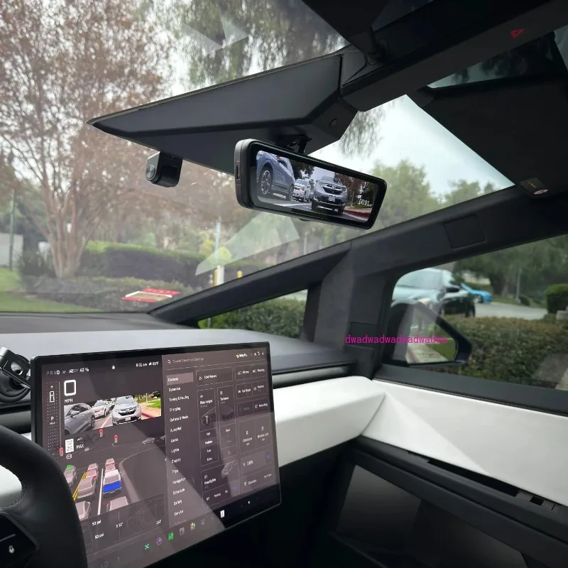 

Stream Media Rearview Mirror 8.2" Dual Channel Recorder Electronic Interior Accessories for Tesla Cybertruck