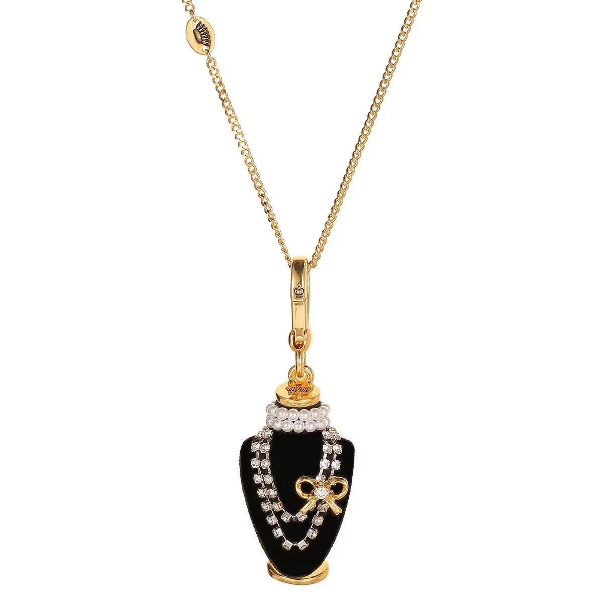 

High-grade sense fashion temperament Crystal zircon necklace pendant bow black model display hanger pendant Valentine's Day gift