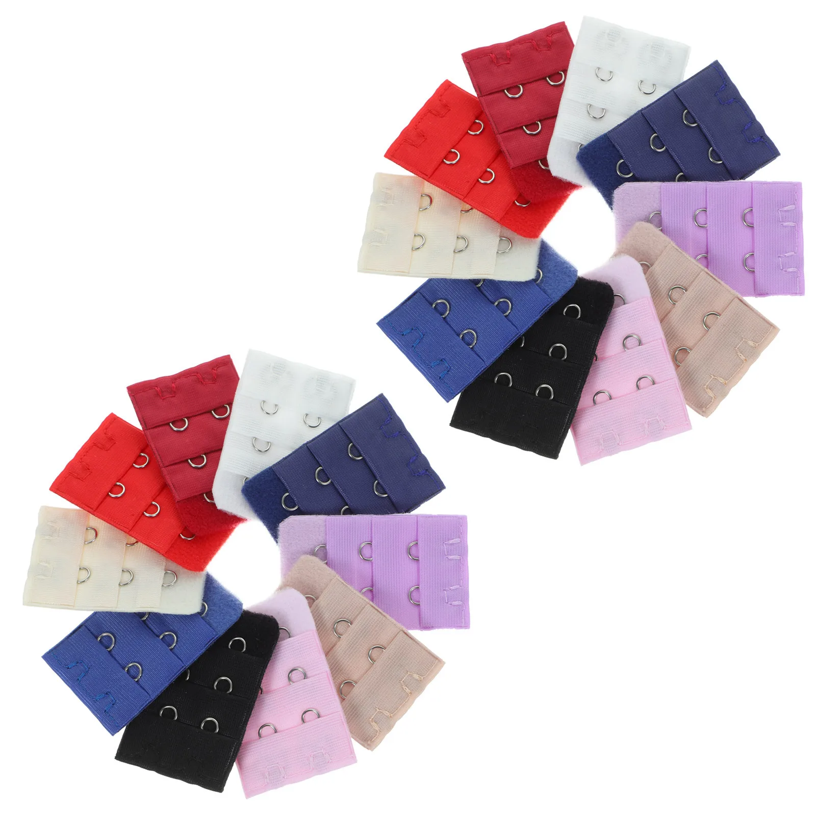 20 piezas extensores de sujetador para mujer, 2 ganchos, 3 filas, hebillas de extensión de sujetador estrechas, ganchos de extensión de sujetador ajustables