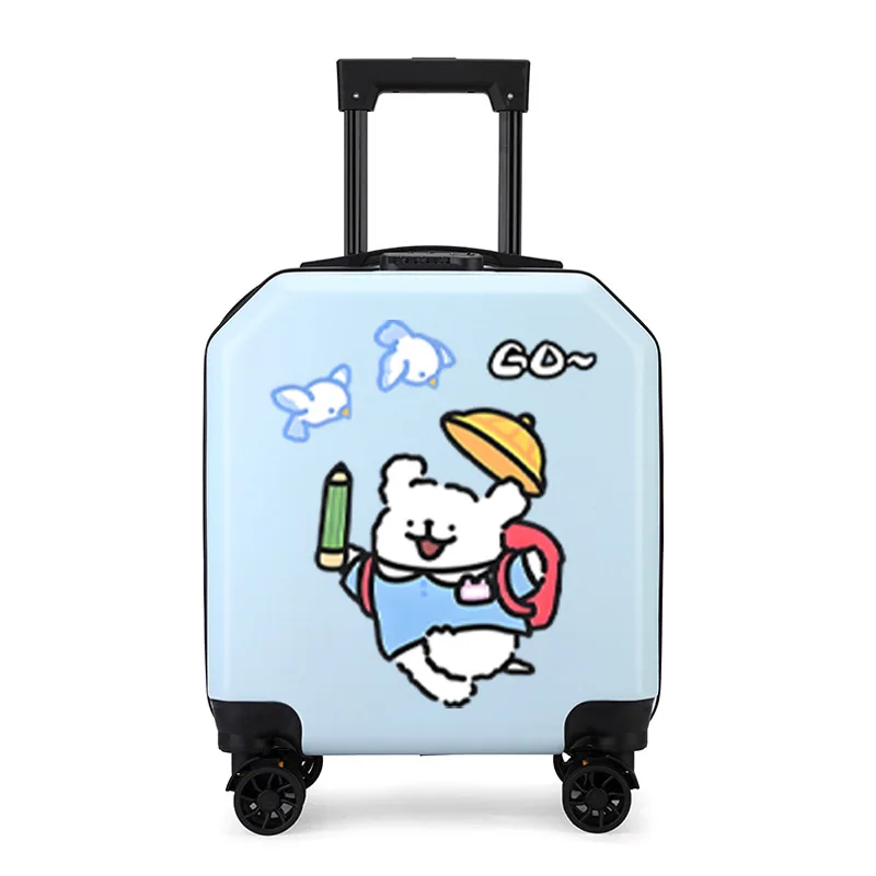 children's-luggage-gift-cute-small-dog-carry-on-suitcase-18-inch-travel-bag-with-password-lock-for-boys-and-girls