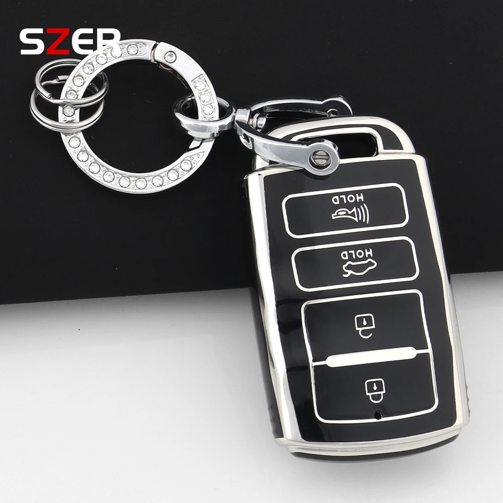 حافظة مفاتيح السيارة عن بعد من البولي يوريثان غطاء شل فوب لكيا كادينزا K7 K-04 سلسلة K9 سورينتو K900 حامي حقيبة سلسلة مفاتيح اكسسوارات السيارات #4