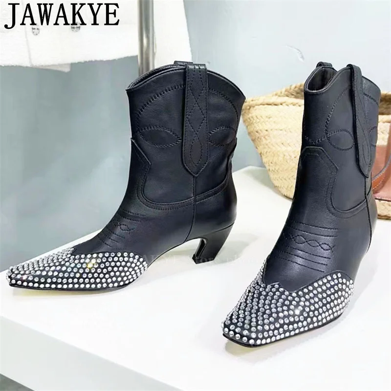 

Multicolour Pointy Toe Kitten Heel Ankle Boots Women Quality Real Leather Chelsea Boots Winter Slim Runway Fashion Week Boots