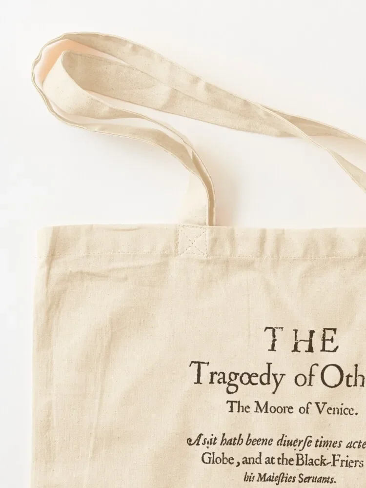 Shakespeare Othello Frontpiece - Simple Black Version Tote Bag tote bag Portable shopping bag Cloth bags tote bags men