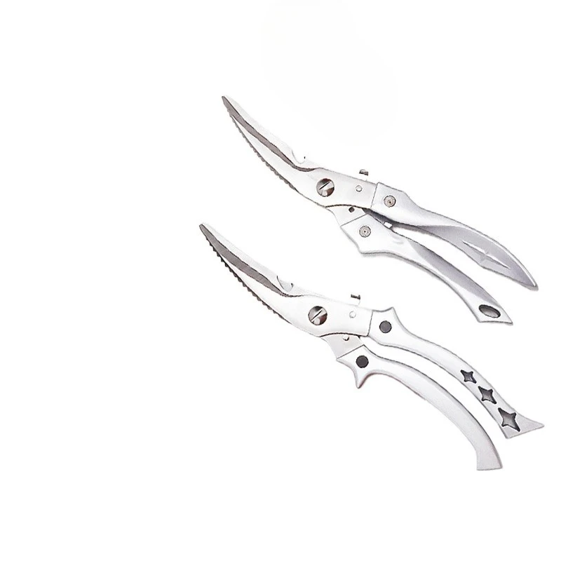 Aluminum Handle Stainless Steel Kitchen Scissors Multifunctional Chicken Bone Scissors Household Kitchen Scissors Powerful Bone