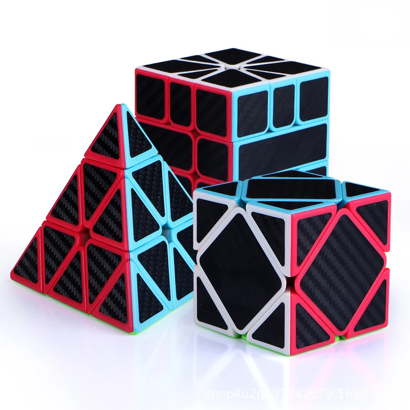 Qiyi-Cubo Mágico De Fibra De Carbono Para Crianças, Rubicks Profissionais, Speed Cube, Pyramid Skew Puzzle, Brinquedos, 2x2, 3x3, 4x4, 5x5