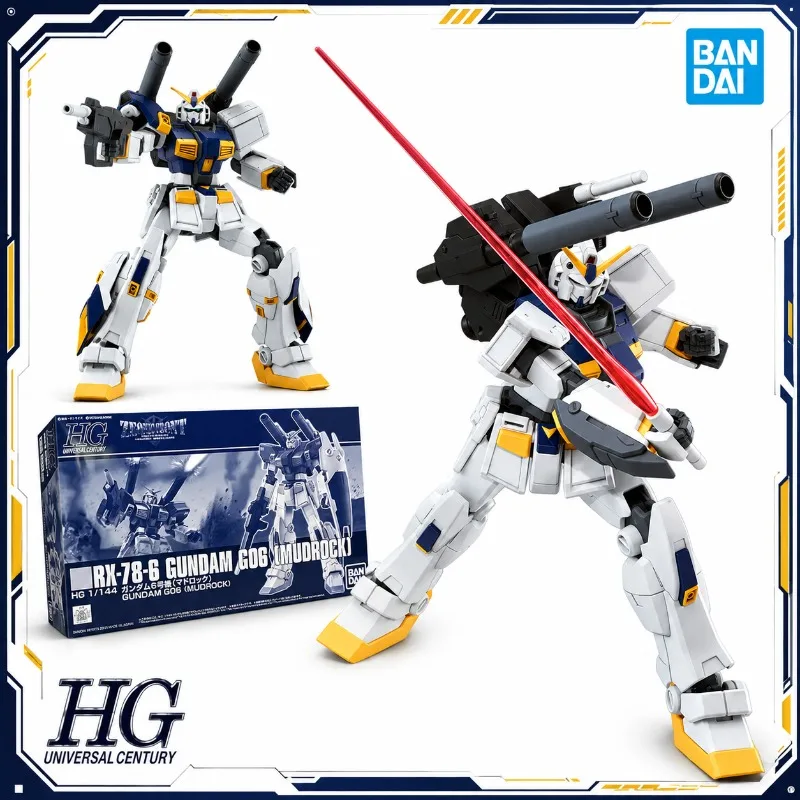 bandai-originale-hguc-1-144-rx-78-6-gundam-g06-mudrock-mobile-suit-action-figure-anime-kit-modello-da-collezione-giocattoli-da-assemblare-regali