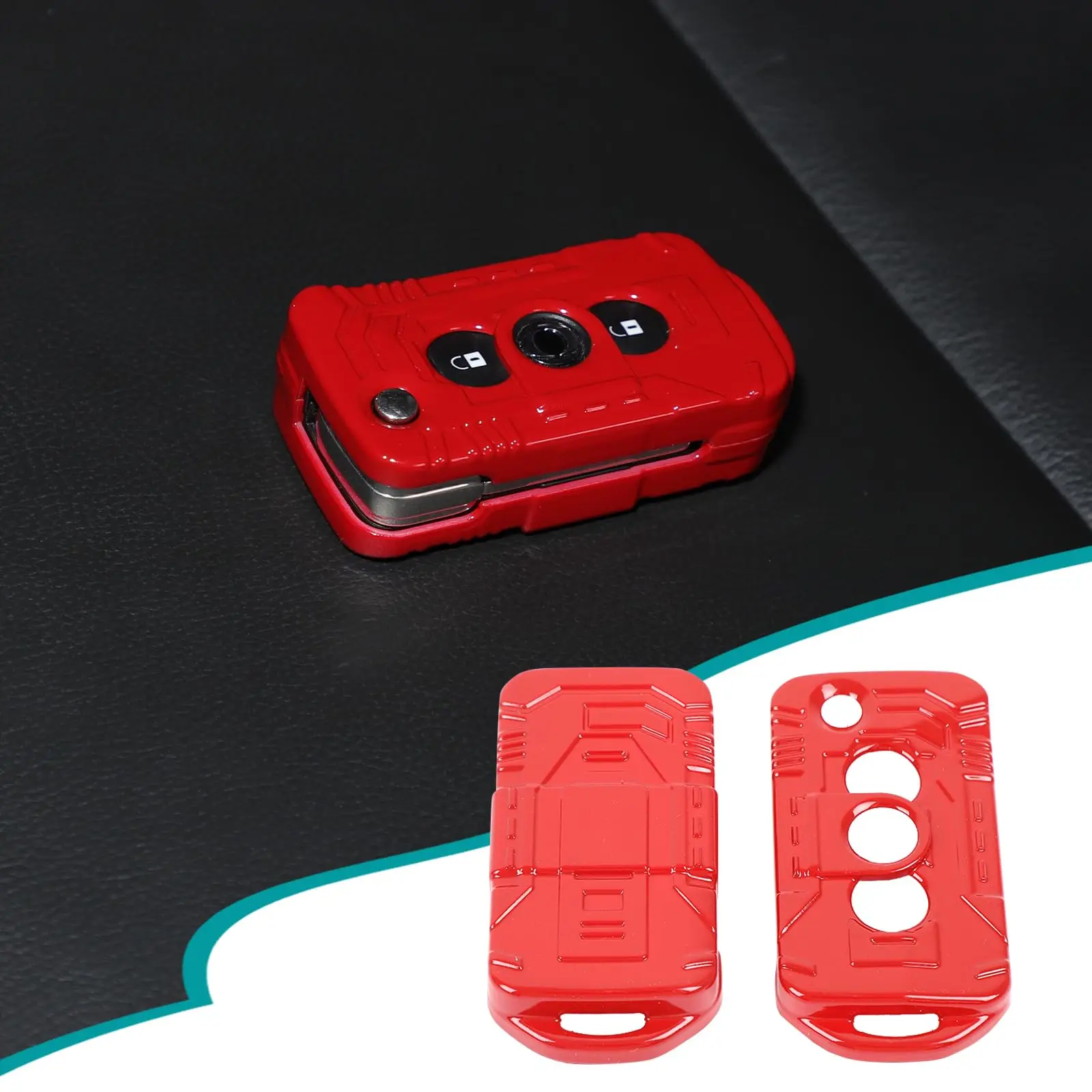 

Red ABS Car Key Fob Cover Case For 2020-2025 Smart Key Full Protection