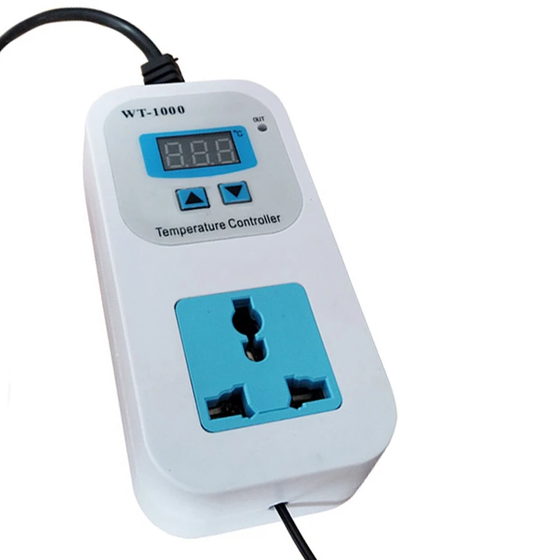 ปลั๊ก EU Wt-1000ช่องเสียบเทอร์โมมิเตอร์ไฟฟ้าอัจฉริยะปรับอุณหภูมิอัตโนมัติตู้เย็นควบคุมความร้อน SWI