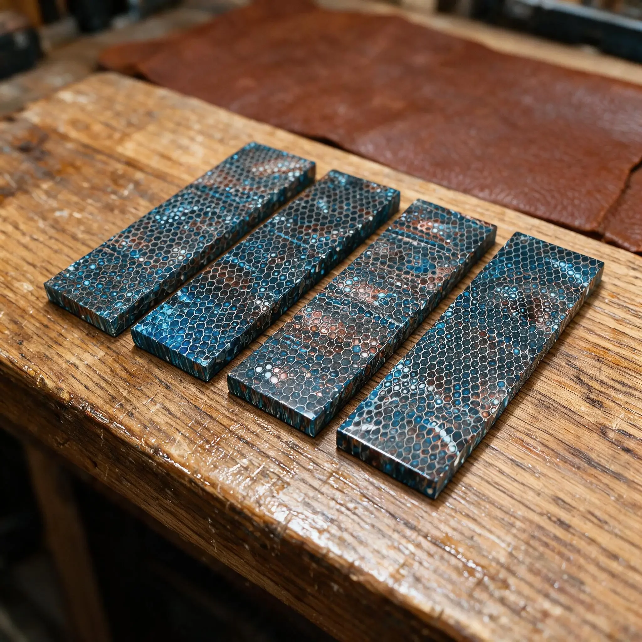 Snake Skin Pattern DIY Knife Handle Path Material 120×40×8mm Honeycomb Resin Board Tool Handle Reimbursement Accessory Handmade
